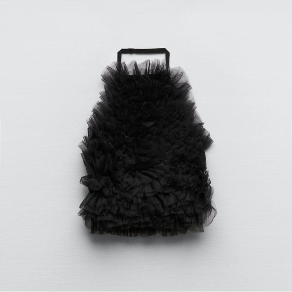 Zara Tulle Ruffle Backless Top - Picture 4 of 10